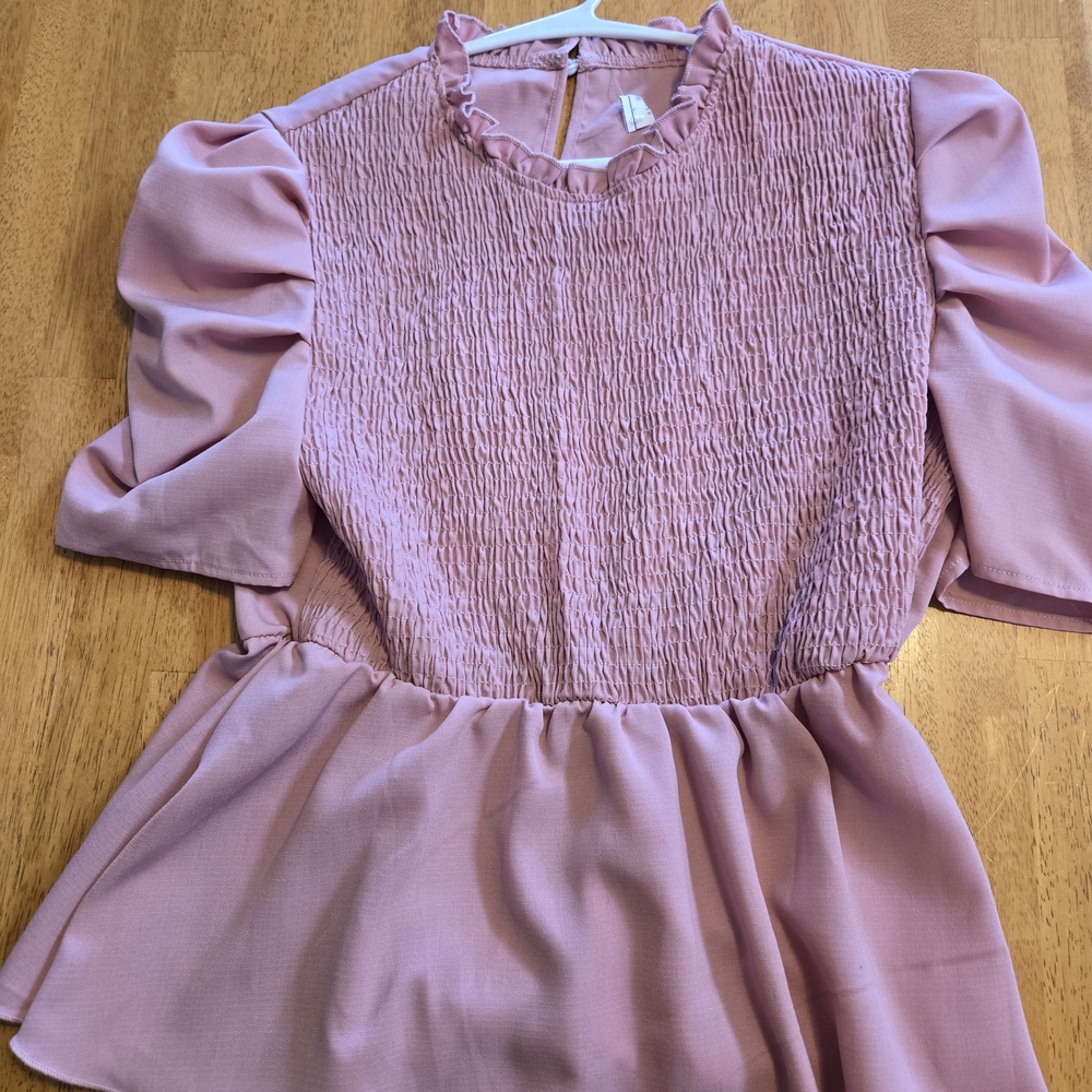SHEIN Pink Ruffled Blouse